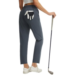 image:imagebaleaf Womens Golf Pants 25 Deep Pockets with Belt Loop Stretch Travel Casual Work Petite Ankle Slacks LightweightDark Gray