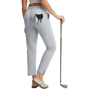 image:imagebaleaf Womens Golf Pants 25 Deep Pockets with Belt Loop Stretch Travel Casual Work Petite Ankle Slacks LightweightLight Gray