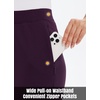 image:imagebaleaf Womens Fleece Lined Pants Straight Leg Sweatpants Pullon Dress Pants with Zipper Pockets Athletic for Golf Running