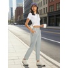 image:imagebaleaf Womens Golf Pants 2527 Straight Leg Stretch Work Travel Pant with Pockets Dressy Bussiness Casual Slacks UPF 50Light Gray