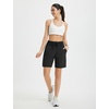 image:imagebaleaf Womens 7 Athletic Running Shorts Long Workout Shorts High Waisted Quick Dry 4 Zipper Pockets UPF50Black