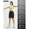 image:imagebaleaf Womens 7 Athletic Running Shorts Long Workout Shorts High Waisted Quick Dry 4 Zipper Pockets UPF50Black