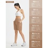 image:imagebaleaf Womens 7 Athletic Running Shorts Long Workout Shorts High Waisted Quick Dry 4 Zipper Pockets UPF50Brown