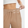 image:imagebaleaf Womens 7 Athletic Running Shorts Long Workout Shorts High Waisted Quick Dry 4 Zipper Pockets UPF50Brown