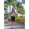 image:imagebaleaf Womens Bermuda Long Shorts 10 Knee Length High Rise Athletic Shorts Pull On Workout Walking Golf Running SummerBlack