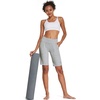 image:imagebaleaf Womens Bermuda Long Shorts 10 Knee Length High Rise Athletic Shorts Pull On Workout Walking Golf Running SummerCotton Blend  Heather Light Gray