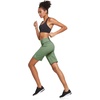 image:imagebaleaf Womens Bermuda Long Shorts 10 Knee Length High Rise Athletic Shorts Pull On Workout Walking Golf Running SummerOlive Green