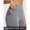 image:imagebaleaf Womens Bermuda Shorts 12 Long Knee Length Running Athletic High Waist Zipper Pocket Quick Dry Loose FitDark Gray