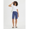image:imagebaleaf Womens Bermuda Shorts 12 Long Knee Length Running Athletic High Waist Zipper Pocket Quick Dry Loose FitNavy Blue