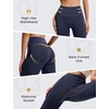 image:imagebaleaf Womens Flare Leggings with Pockets Yoga Pants High Waist Casual Workout Gym Bell Bottom LeggingNavy Blue