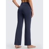 image:imagebaleaf Womens Flare Leggings with Pockets Yoga Pants High Waist Casual Workout Gym Bell Bottom LeggingNavy Blue