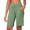 image:imagebaleaf Womens Bermuda Long Shorts 10 Knee Length High Rise Athletic Shorts Pull On Workout Walking Golf Running SummerOlive Green