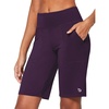 image:imagebaleaf Womens Bermuda Long Shorts 10 Knee Length High Rise Athletic Shorts Pull On Workout Walking Golf Running SummerPurple