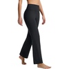 image:imagebaleaf Womens Flare Leggings with Pockets Yoga Pants High Waist Casual Workout Gym Bell Bottom LeggingBlack