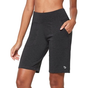 image:imagebaleaf Womens Bermuda Long Shorts 10 Knee Length High Rise Athletic Shorts Pull On Workout Walking Golf Running SummerCotton Blend  Heather Gray