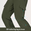 image:imagebaleaf Mens Hiking Pants Water Resistant Cargo Quick Dry Travel Elastic Waist with Zip Pockets UPF 50 for Work RunningArmy Green