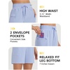 image:imagebaleaf Womens 7 Athletic Shorts Quick Dry Running Workout Lightweight High Waisted Long Shorts with Pockets Light Blue XL