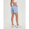 image:imagebaleaf Womens 7 Athletic Shorts Quick Dry Running Workout Lightweight High Waisted Long Shorts with Pockets Light Blue XL