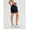 image:imagebaleaf Womens 7 Athletic Shorts Quick Dry Running Workout Lightweight High Waisted Long Shorts with PocketsBlack