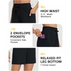 image:imagebaleaf Womens 7 Athletic Shorts Quick Dry Running Workout Lightweight High Waisted Long Shorts with PocketsBlack