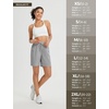 image:imagebaleaf Womens 7 Athletic Shorts Quick Dry Running Workout Lightweight High Waisted Long Shorts with PocketsGray