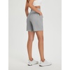 image:imagebaleaf Womens 7 Athletic Shorts Quick Dry Running Workout Lightweight High Waisted Long Shorts with PocketsGray