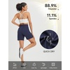image:imagebaleaf Womens 7 Athletic Shorts Quick Dry Running Workout Lightweight High Waisted Long Shorts with PocketsNavy Blue