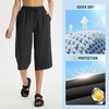 image:imagebaleaf Womens Hiking Capri Pants UPF 50 Quick Dry Lightweight 4Way Stretch Wide Leg Summer Travel Walking Plus Size17 Capris  Black