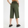 image:imagebaleaf Womens Hiking Capri Pants UPF 50 Quick Dry Lightweight 4Way Stretch Wide Leg Summer Travel Walking Plus Size17 Capris  Dark Army Green