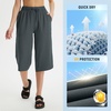 image:imagebaleaf Womens Hiking Capri Pants UPF 50 Quick Dry Lightweight 4Way Stretch Wide Leg Summer Travel Walking Plus Size17 Capris  Grey