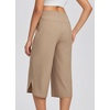 image:imagebaleaf Womens Hiking Capri Pants UPF 50 Quick Dry Lightweight 4Way Stretch Wide Leg Summer Travel Walking Plus Size20 Capris  Brown