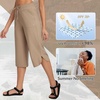 image:imagebaleaf Womens Hiking Capri Pants UPF 50 Quick Dry Lightweight 4Way Stretch Wide Leg Summer Travel Walking Plus Size20 Capris  Brown