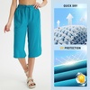image:imagebaleaf Womens Hiking Capri Pants UPF 50 Quick Dry Lightweight 4Way Stretch Wide Leg Summer Travel Walking Plus Size20 Capris  Glacier Blue