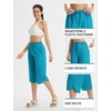 image:imagebaleaf Womens Hiking Capri Pants UPF 50 Quick Dry Lightweight 4Way Stretch Wide Leg Summer Travel Walking Plus Size20 Capris  Glacier Blue