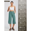 image:imagebaleaf Womens Hiking Capri Pants UPF 50 Quick Dry Lightweight 4Way Stretch Wide Leg Summer Travel Walking Plus Size20 Capris  Green