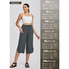 image:imagebaleaf Womens Hiking Capri Pants UPF 50 Quick Dry Lightweight 4Way Stretch Wide Leg Summer Travel Walking Plus Size20 Capris  Grey
