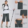 image:imagebaleaf Womens Hiking Capri Pants UPF 50 Quick Dry Lightweight 4Way Stretch Wide Leg Summer Travel Walking Plus Size20 Capris  Grey
