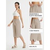 image:imagebaleaf Womens Hiking Capri Pants UPF 50 Quick Dry Lightweight 4Way Stretch Wide Leg Summer Travel Walking Plus Size20 Capris  Light Khaki