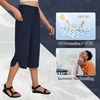 image:imagebaleaf Womens Hiking Capri Pants UPF 50 Quick Dry Lightweight 4Way Stretch Wide Leg Summer Travel Walking Plus Size20 Capris  Navy Blue