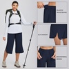 image:imagebaleaf Womens Hiking Capri Pants UPF 50 Quick Dry Lightweight 4Way Stretch Wide Leg Summer Travel Walking Plus Size20 Capris  Navy Blue