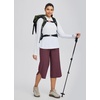 image:imagebaleaf Womens Hiking Capri Pants UPF 50 Quick Dry Lightweight 4Way Stretch Wide Leg Summer Travel Walking Plus Size20 Capris  Wine Red