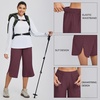 image:imagebaleaf Womens Hiking Capri Pants UPF 50 Quick Dry Lightweight 4Way Stretch Wide Leg Summer Travel Walking Plus Size20 Capris  Wine Red