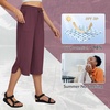 image:imagebaleaf Womens Hiking Capri Pants UPF 50 Quick Dry Lightweight 4Way Stretch Wide Leg Summer Travel Walking Plus Size20 Capris  Wine Red