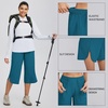 image:imagebaleaf Womens Hiking Capri Pants UPF 50 Quick Dry Lightweight 4Way Stretch Wide Leg Summer Travel Walking Plus SizeBlue