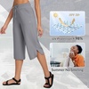 image:imagebaleaf Womens Hiking Capri Pants UPF 50 Quick Dry Lightweight 4Way Stretch Wide Leg Summer Travel Walking Plus SizeGray