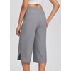 image:imagebaleaf Womens Hiking Capri Pants UPF 50 Quick Dry Lightweight 4Way Stretch Wide Leg Summer Travel Walking Plus SizeGray