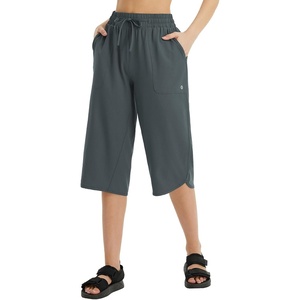 image:imagebaleaf Womens Hiking Capri Pants UPF 50 Quick Dry Lightweight 4Way Stretch Wide Leg Summer Travel Walking Plus Size17 Capris  Grey
