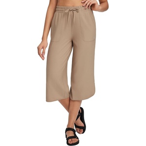 image:imagebaleaf Womens Hiking Capri Pants UPF 50 Quick Dry Lightweight 4Way Stretch Wide Leg Summer Travel Walking Plus Size20 Capris  Brown