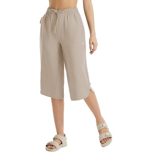 image:imagebaleaf Womens Hiking Capri Pants UPF 50 Quick Dry Lightweight 4Way Stretch Wide Leg Summer Travel Walking Plus Size20 Capris  Light Khaki