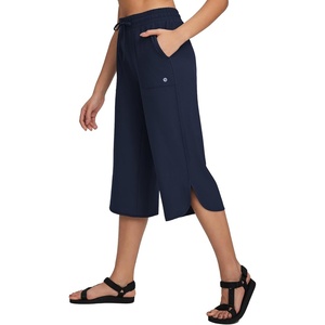 image:imagebaleaf Womens Hiking Capri Pants UPF 50 Quick Dry Lightweight 4Way Stretch Wide Leg Summer Travel Walking Plus Size20 Capris  Navy Blue